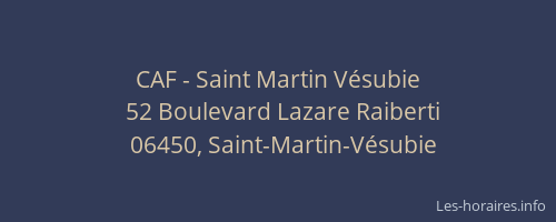 CAF - Saint Martin Vésubie