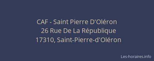 CAF - Saint Pierre D'Oléron