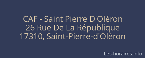 CAF - Saint Pierre D'Oléron