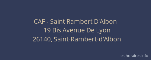 CAF - Saint Rambert D'Albon