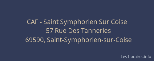 CAF - Saint Symphorien Sur Coise