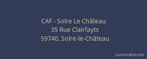 CAF - Solre Le Château