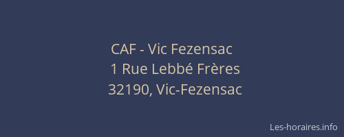 CAF - Vic Fezensac