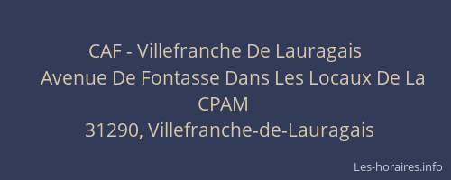CAF - Villefranche De Lauragais