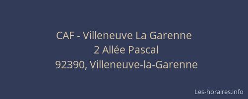 CAF - Villeneuve La Garenne