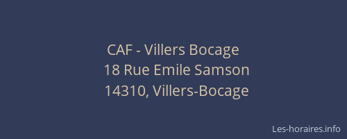 CAF - Villers Bocage
