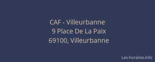 CAF - Villeurbanne