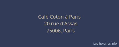Café Coton à Paris