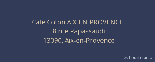 Café Coton AIX-EN-PROVENCE