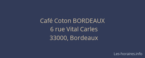 Café Coton BORDEAUX
