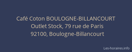 Café Coton BOULOGNE-BILLANCOURT