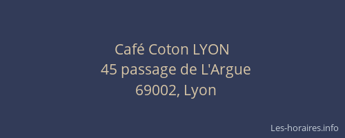Café Coton LYON