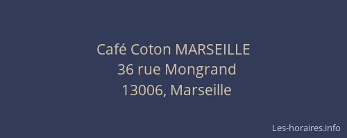 Café Coton MARSEILLE
