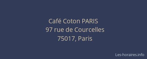 Café Coton PARIS