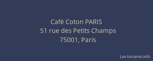 Café Coton PARIS