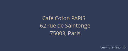 Café Coton PARIS