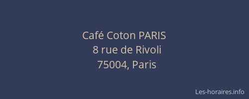 Café Coton PARIS