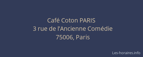 Café Coton PARIS