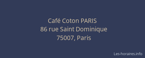 Café Coton PARIS