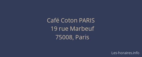 Café Coton PARIS