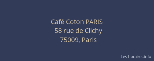 Café Coton PARIS