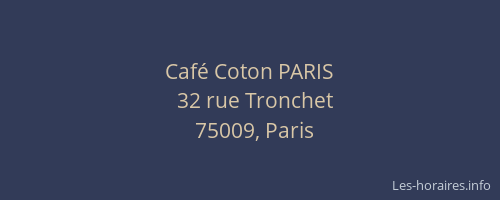 Café Coton PARIS