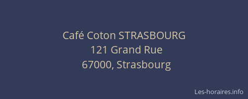Café Coton STRASBOURG