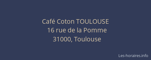 Café Coton TOULOUSE