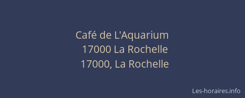 Café de L'Aquarium