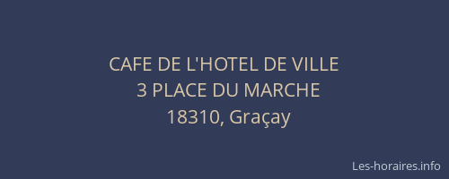 CAFE DE L'HOTEL DE VILLE