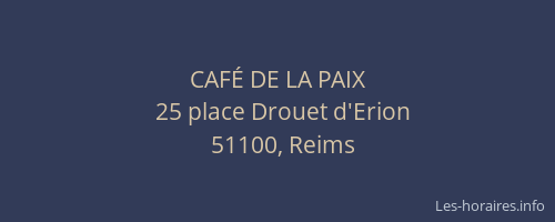 CAFÉ DE LA PAIX