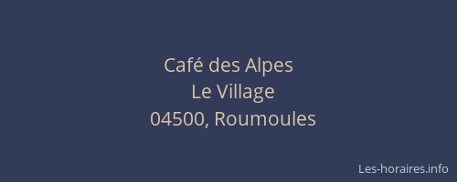 Café des Alpes