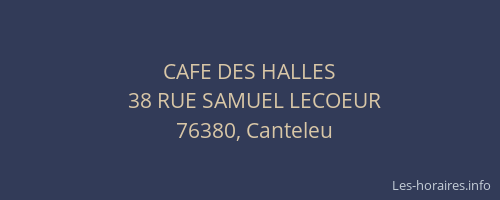 CAFE DES HALLES