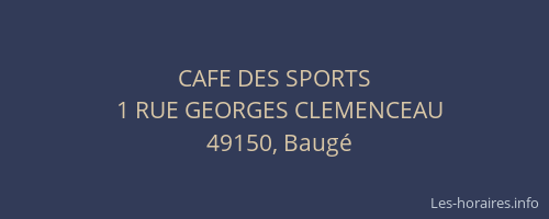 CAFE DES SPORTS