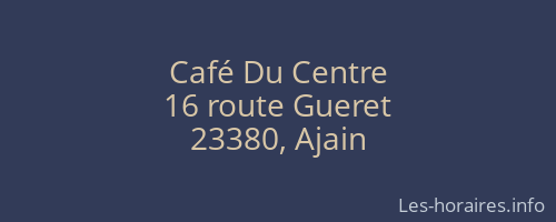 Café Du Centre