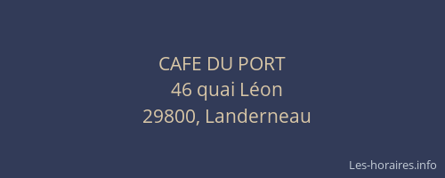 CAFE DU PORT