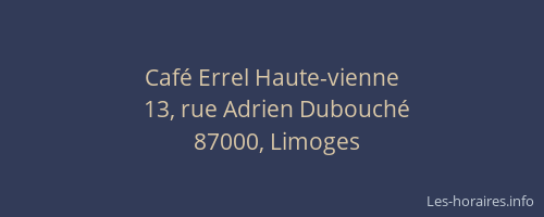 Café Errel Haute-vienne