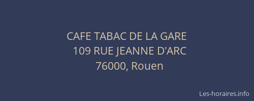 CAFE TABAC DE LA GARE