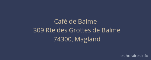 Caf&eacute; de Balme