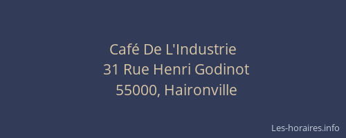 Caf&eacute; De L'Industrie