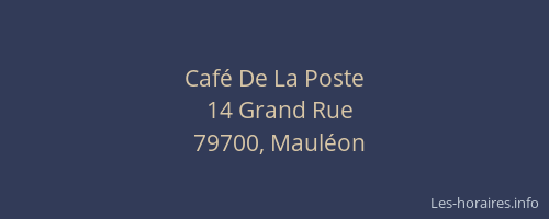 Caf&eacute; De La Poste