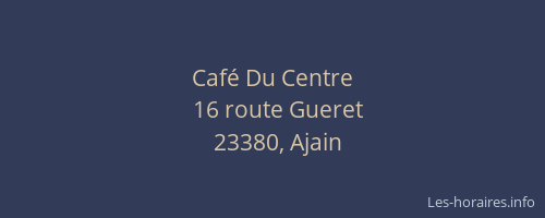 Caf&eacute; Du Centre