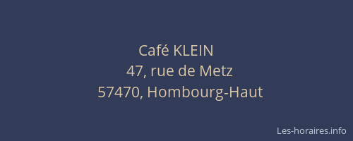 Caf&eacute; KLEIN