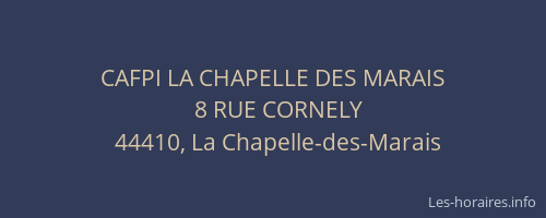 CAFPI LA CHAPELLE DES MARAIS