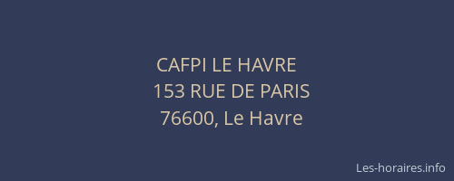 CAFPI LE HAVRE