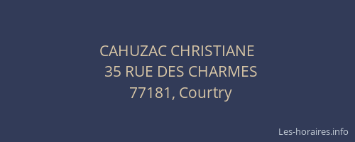 CAHUZAC CHRISTIANE