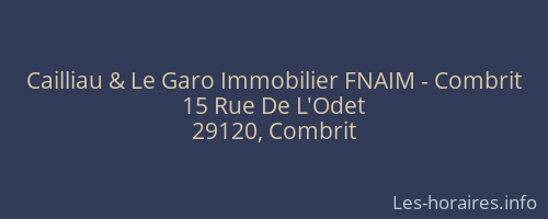 Cailliau & Le Garo Immobilier FNAIM - Combrit