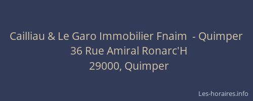 Cailliau & Le Garo Immobilier Fnaim  - Quimper