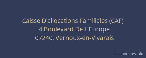 Caisse D'allocations Familiales (CAF)