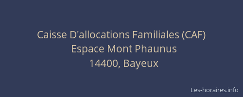 Caisse D'allocations Familiales (CAF)